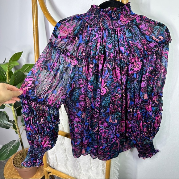 MISA Floral Rosalind Blouse sz L - Picture 5 of 8